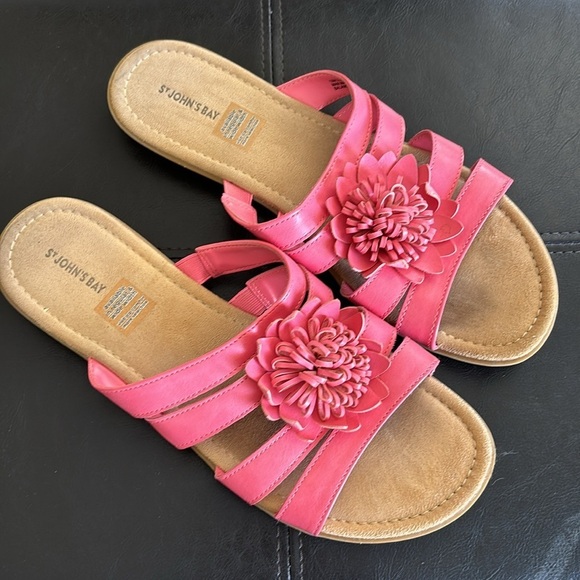 Coral Pink slip on sandals Size 10 - Picture 4 of 7